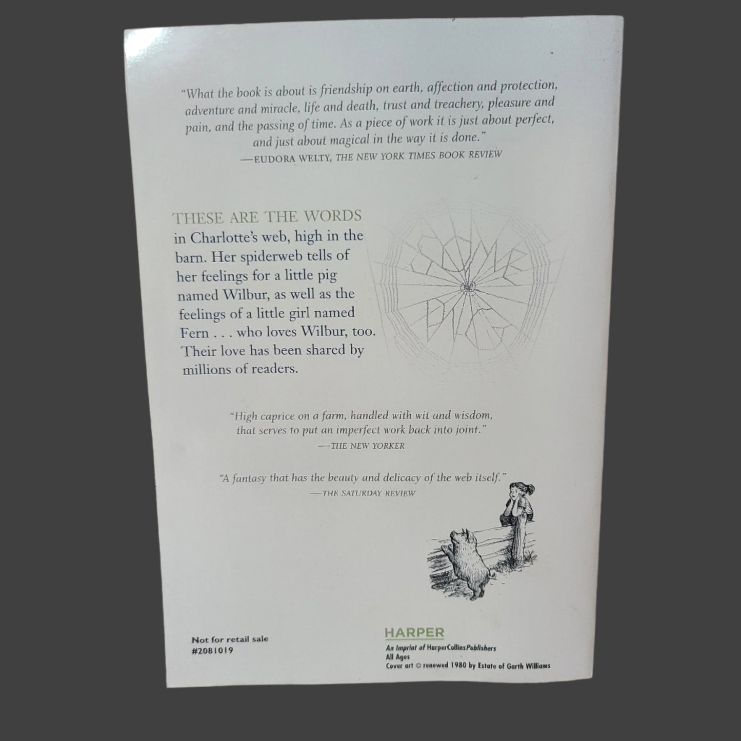 SC Charlotte's Web by E. B. White - 60th Anniversary Edition - Copyright 1952 & 1980 - Revised Edition 2012 - LIKE NEW