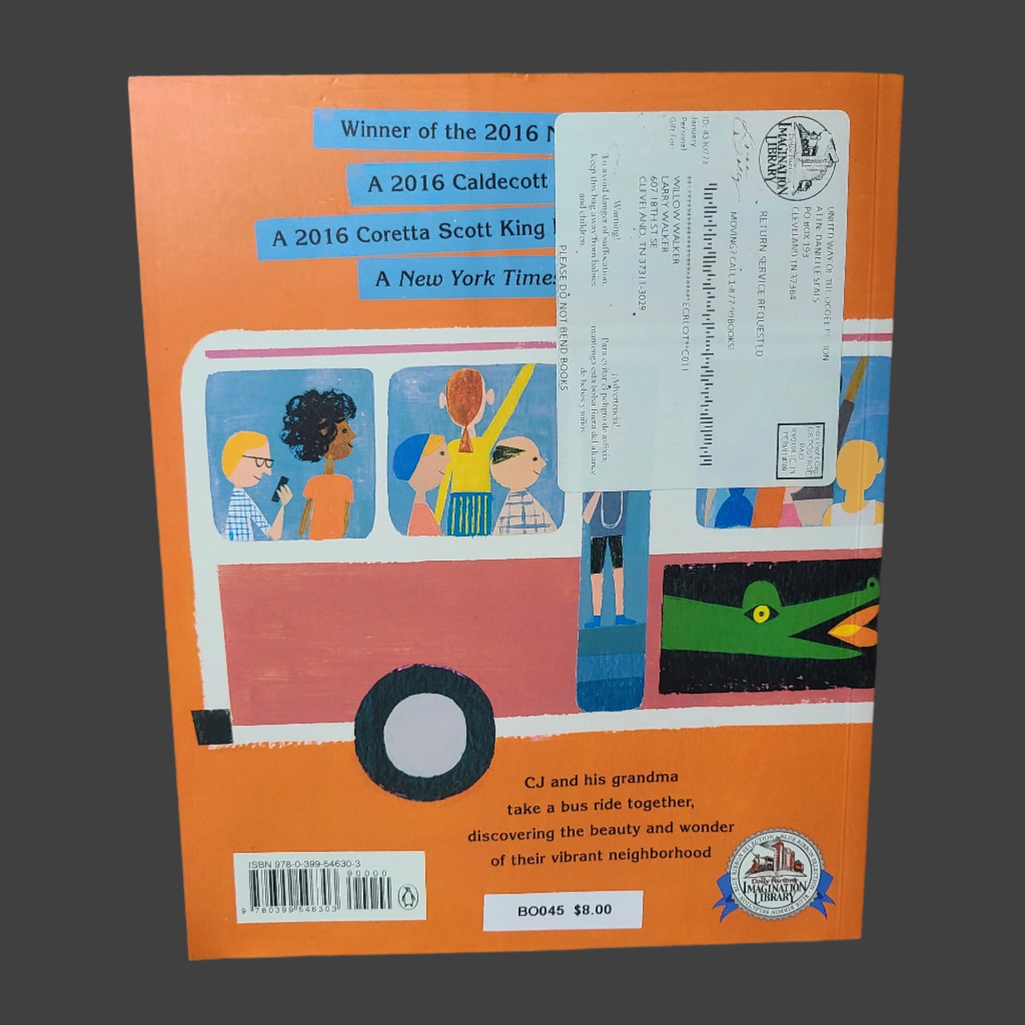 SC Last Stop on Market Street by Matt De La Pena - Copyright 2015 - USED