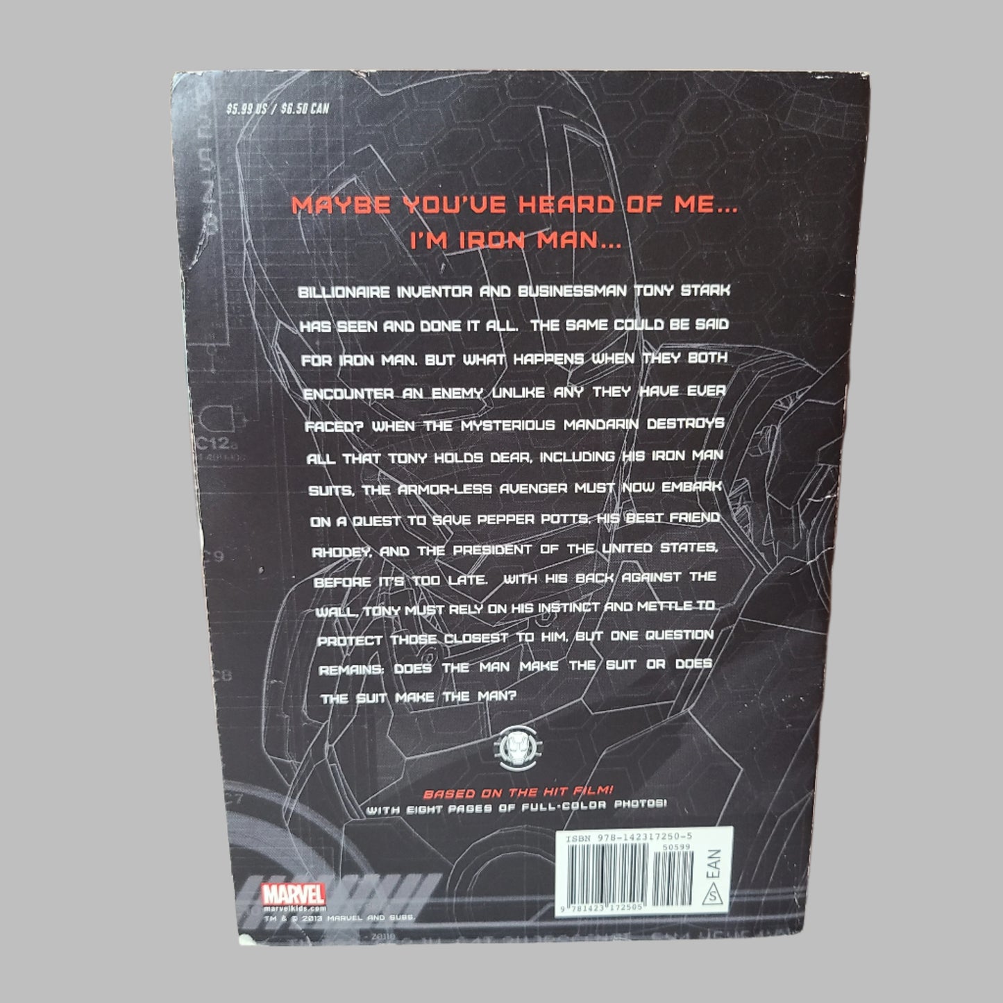 SC Marvel Iron Man 3 The Junior Novel - Copyright 2013 - First Edition - Writing Inside - USED