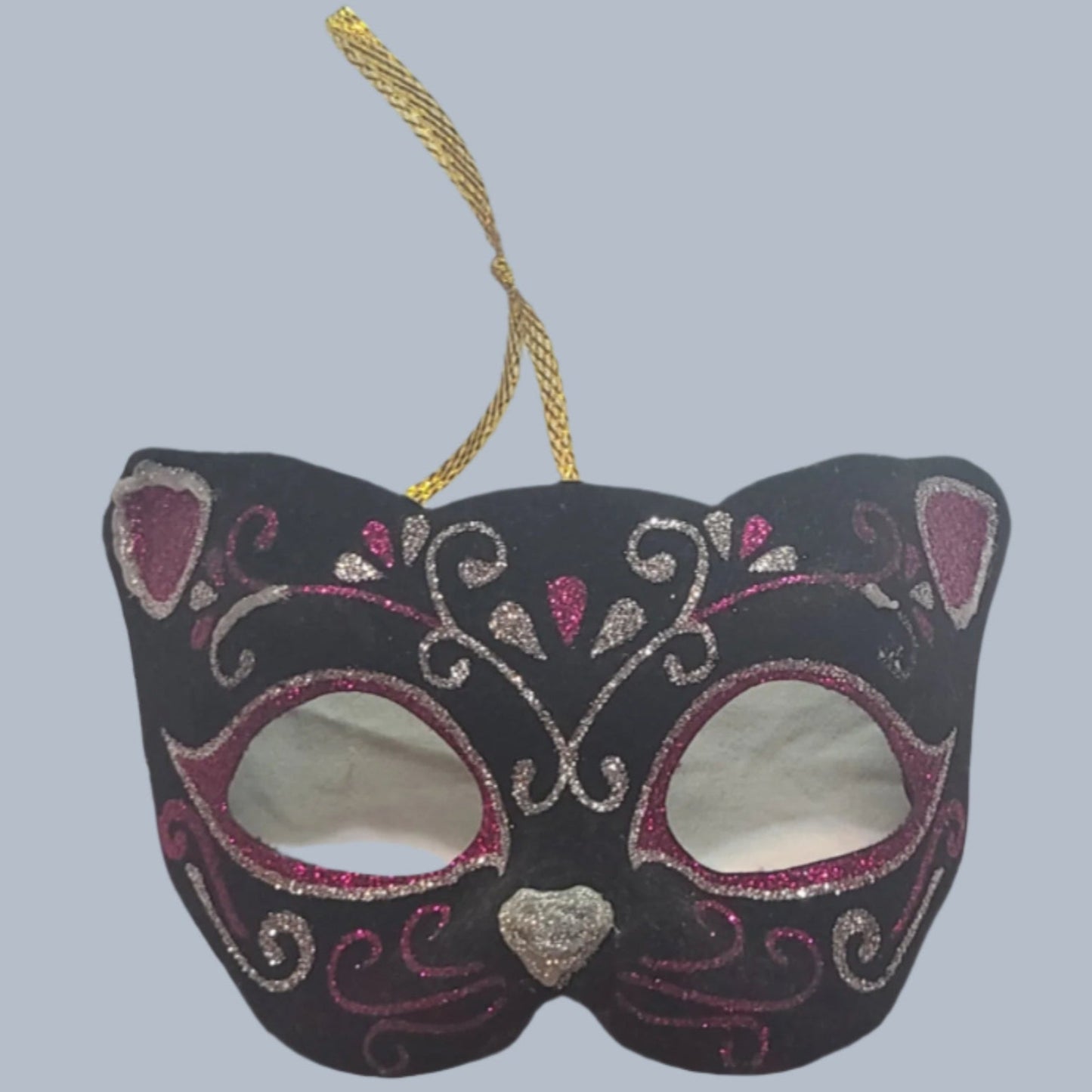 Girl’s Cat Costume Mask – Pink & Silver Design - USED
