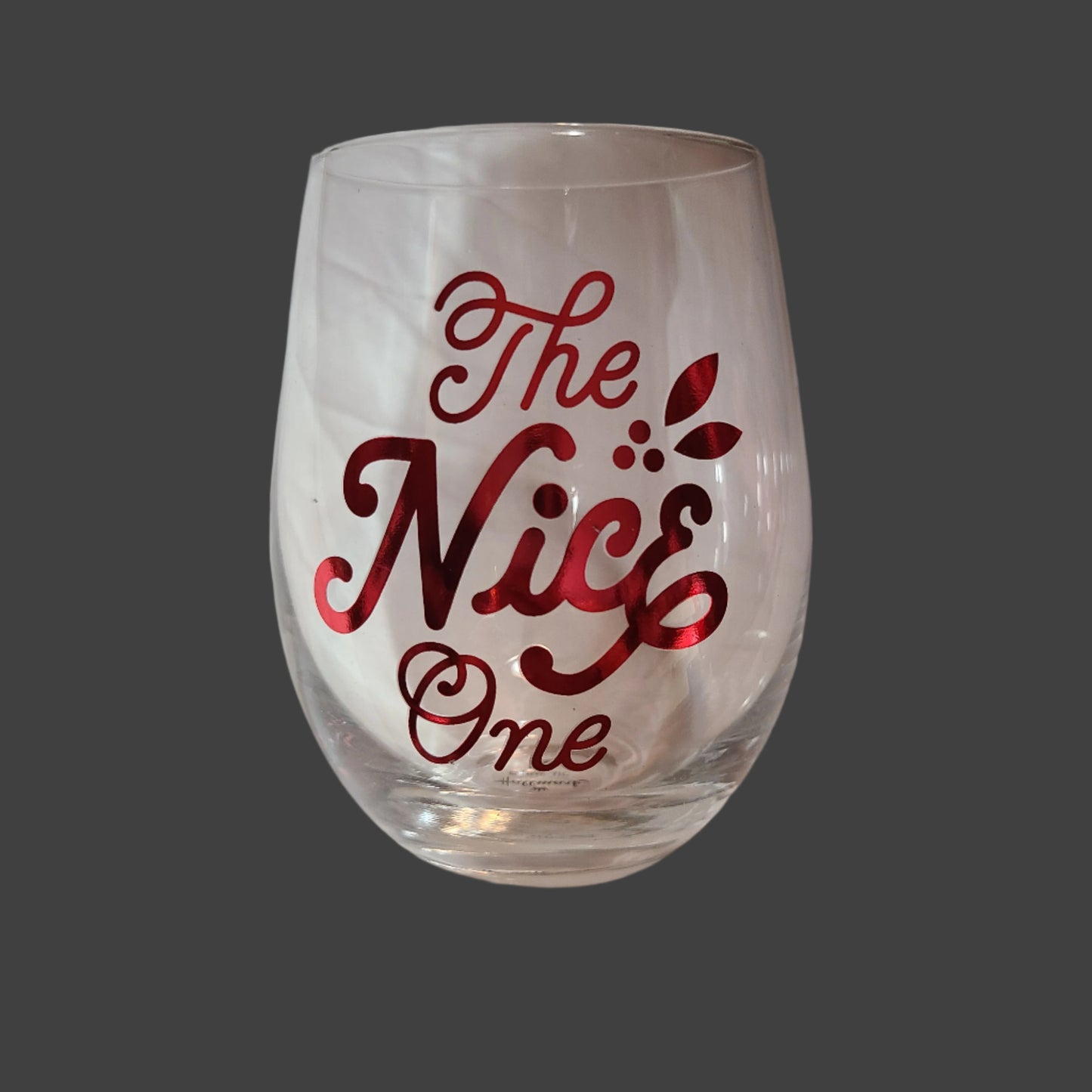 Hallmark - The Naughty One and The Nice One - Stemless Wine Glasses - LIKE NEW