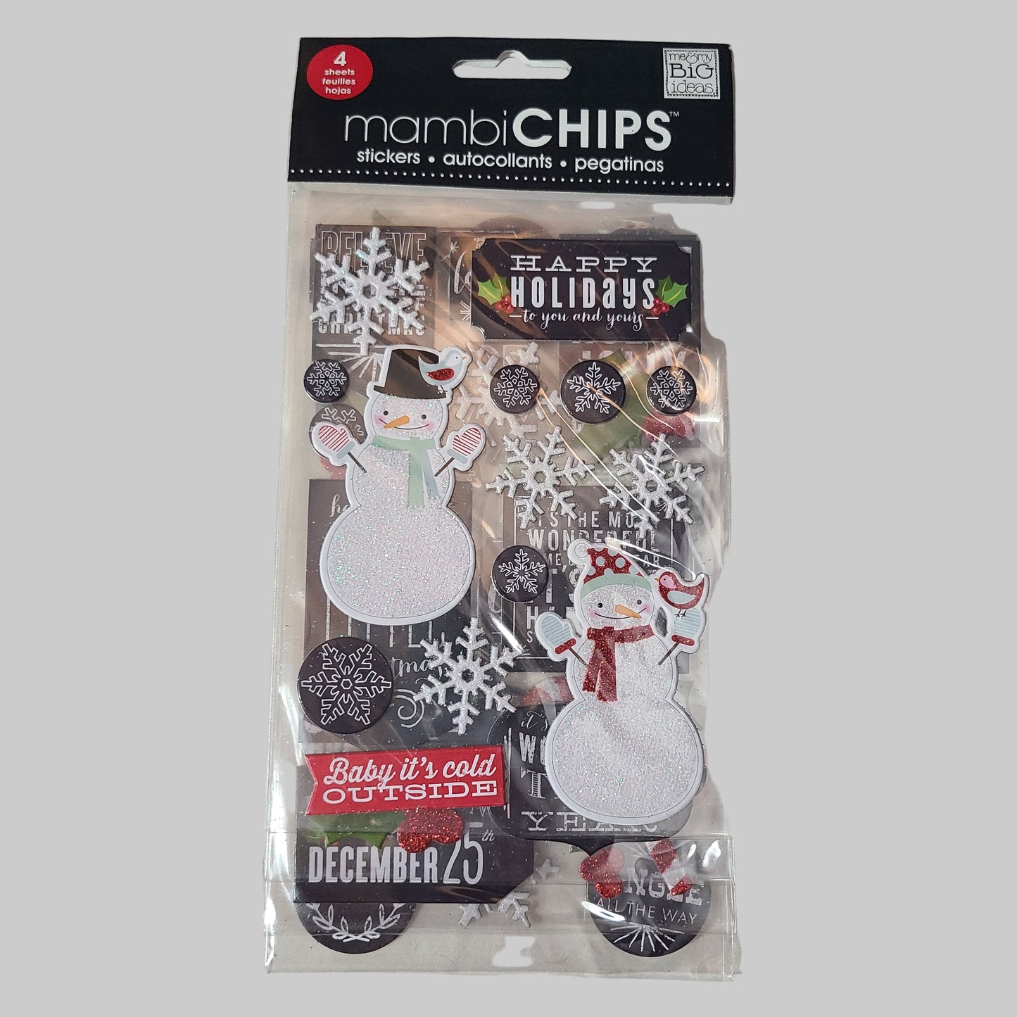 4 Sheets Mambi Chips Christmas Stickers - NEW