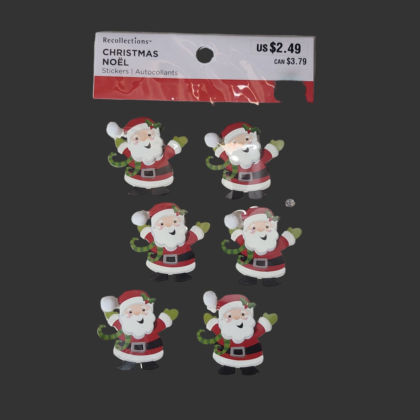 9PC Recollections Christmas Noel Stickers - NEW