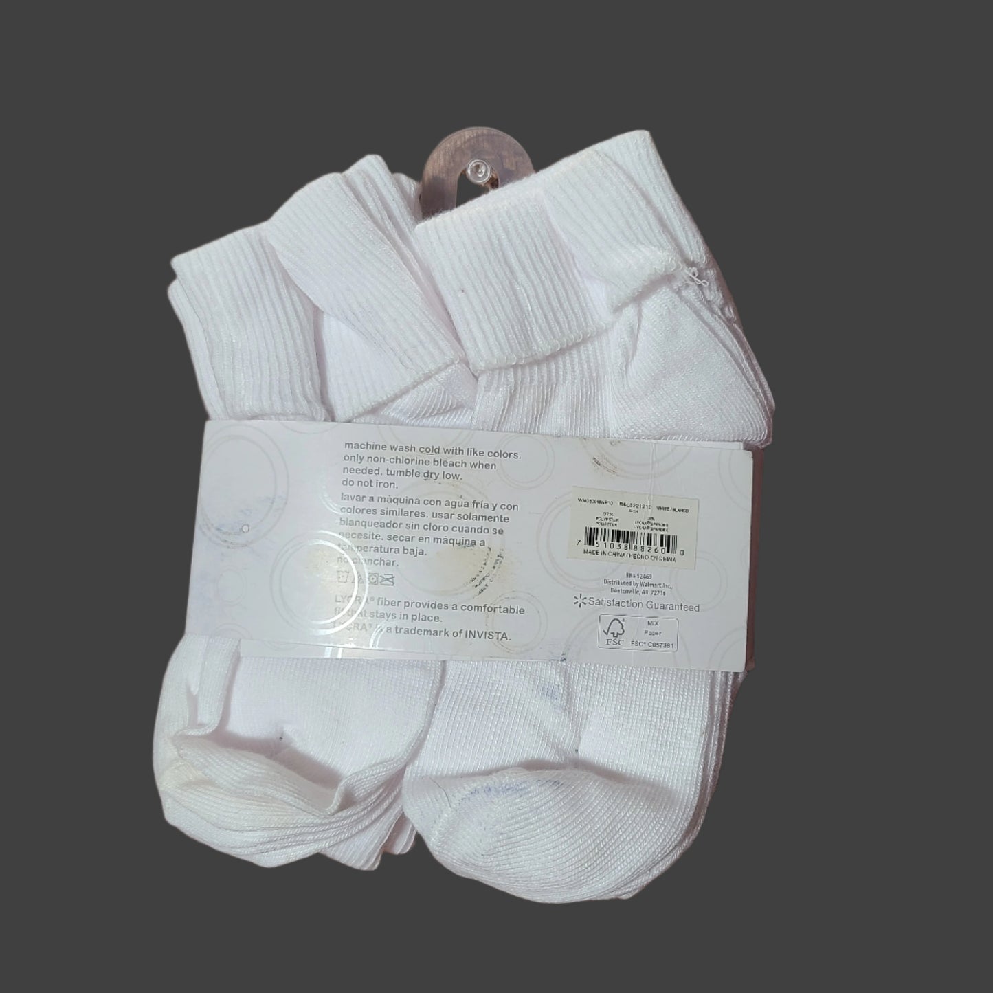 10 Pair White Wonder Nation Girls' Turn Cuff Socks - Size S/CH 6-10.5 - LIKE NEW