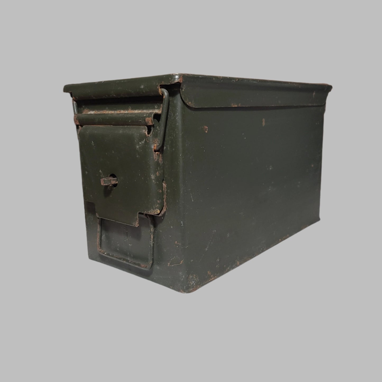 Empty Metal Green Ammo Box 11" x 7" - USED