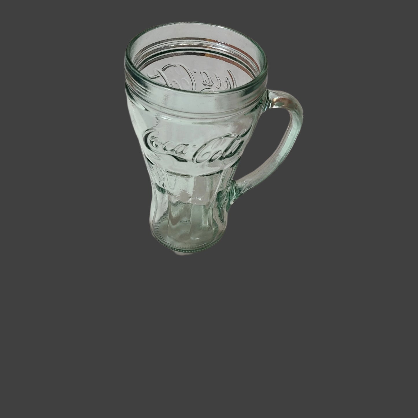 Thick Green Coca Cola 17oz Glass Mug - USED