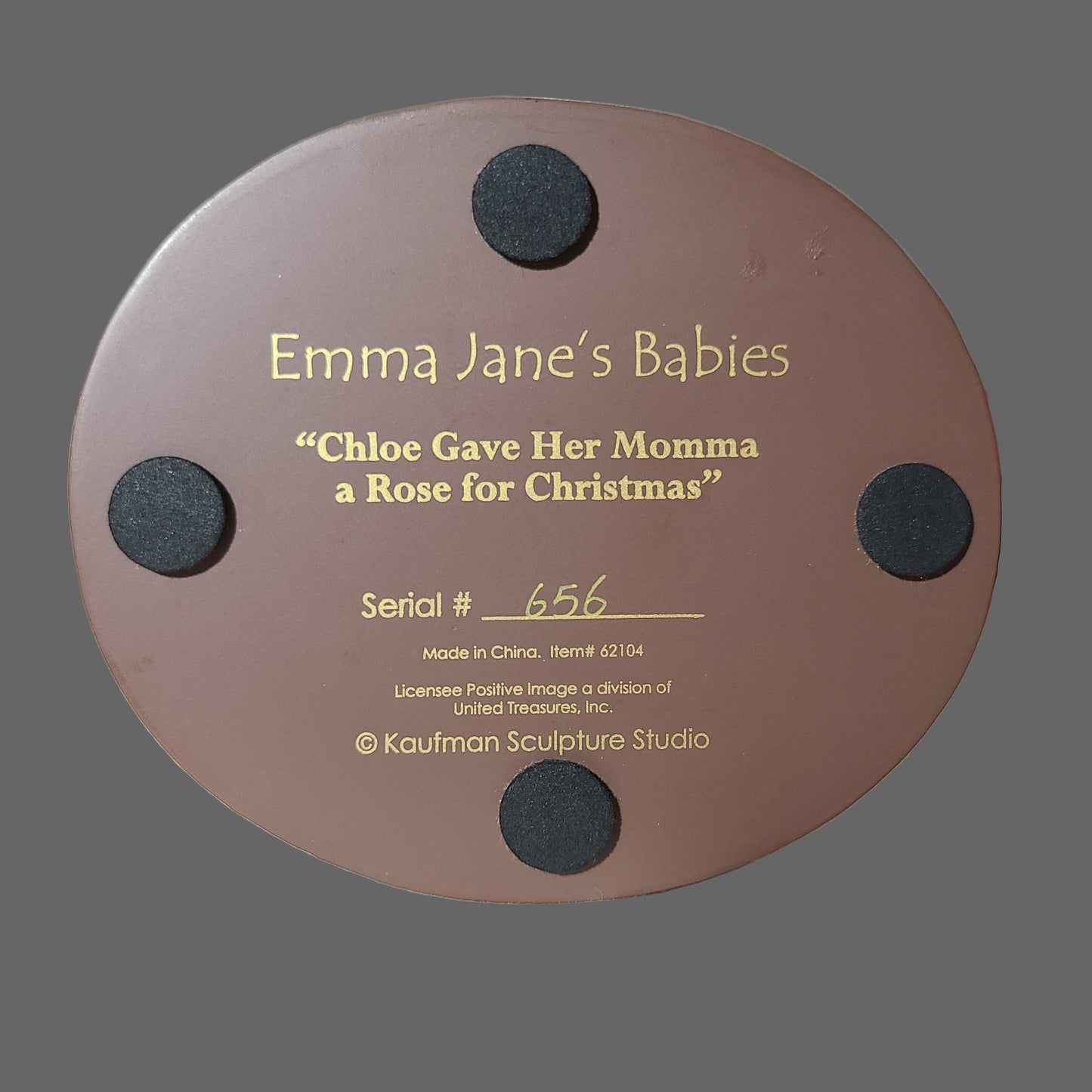 Retired Emma Jane's Babies "Chloe Gave Her Momma a Rose for Christmas" Figurine - USED