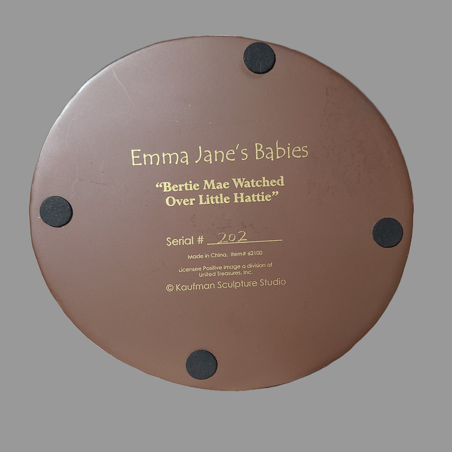 Retired Emma Jane's Babies "Bertie Mae Watched Over Little Hattie" Figurine - USED