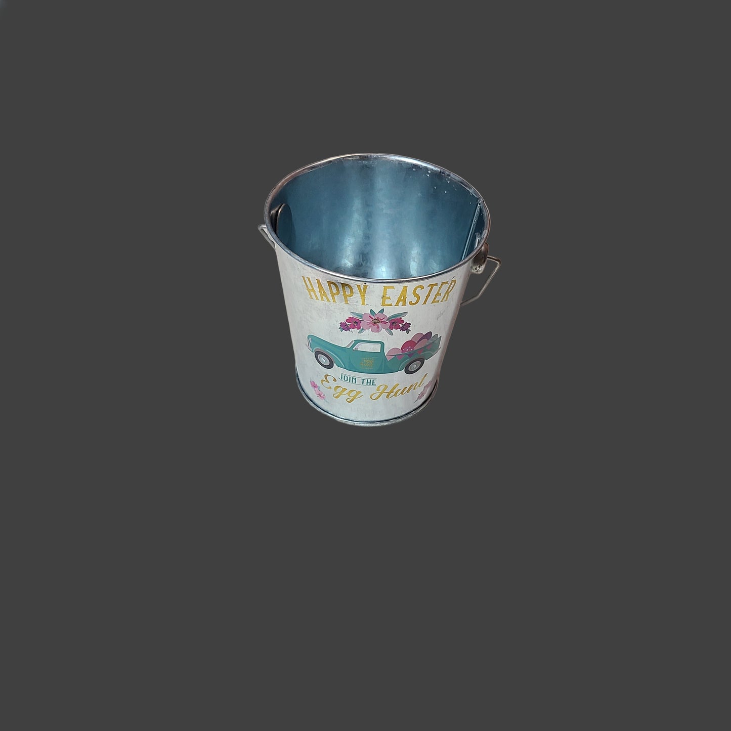 Set of 3 Small Tin Easter Pails - "Join The Egg Hunt" - LIKE NEW