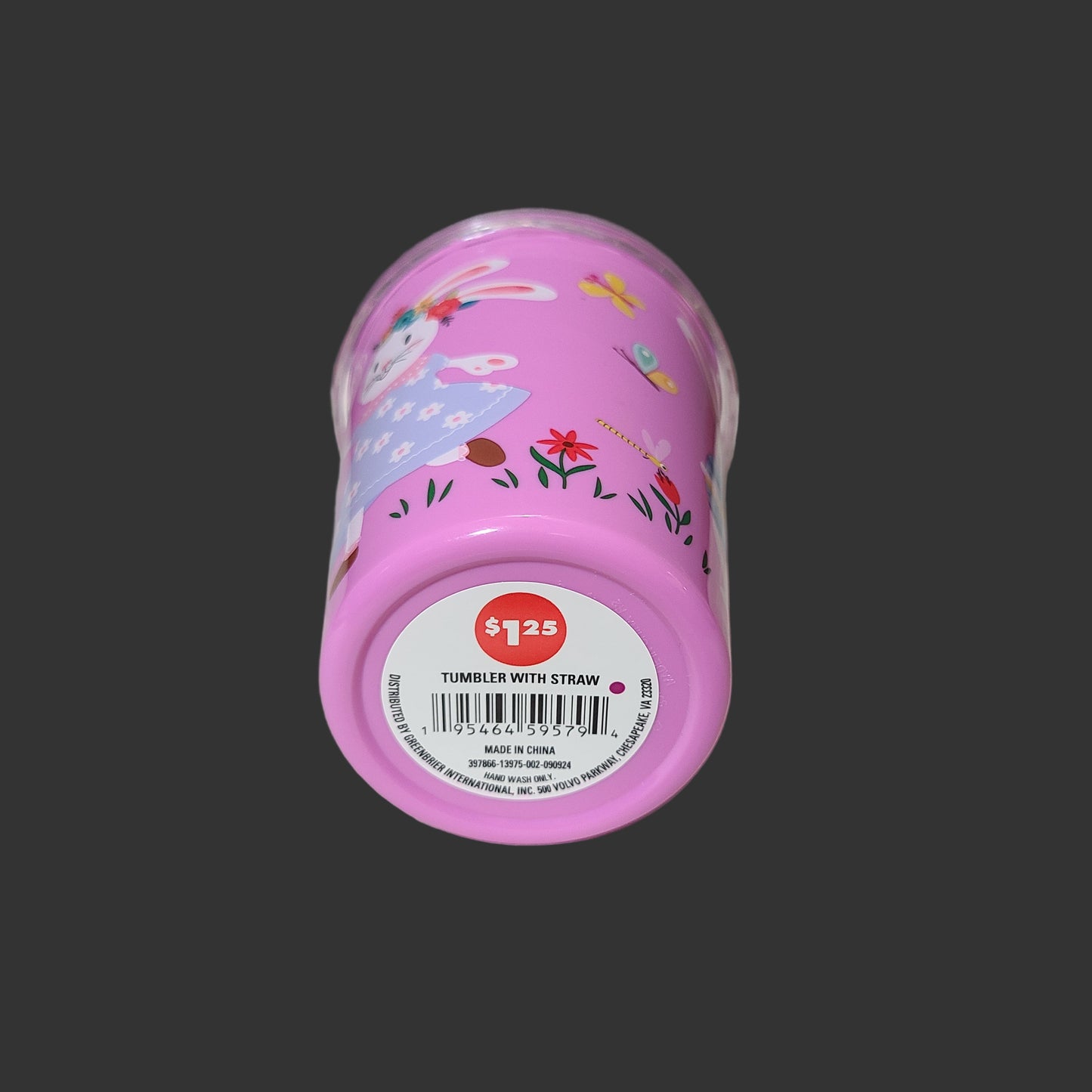 Pink Easter Dome Tumbler w/ Straw - LIKE NEW