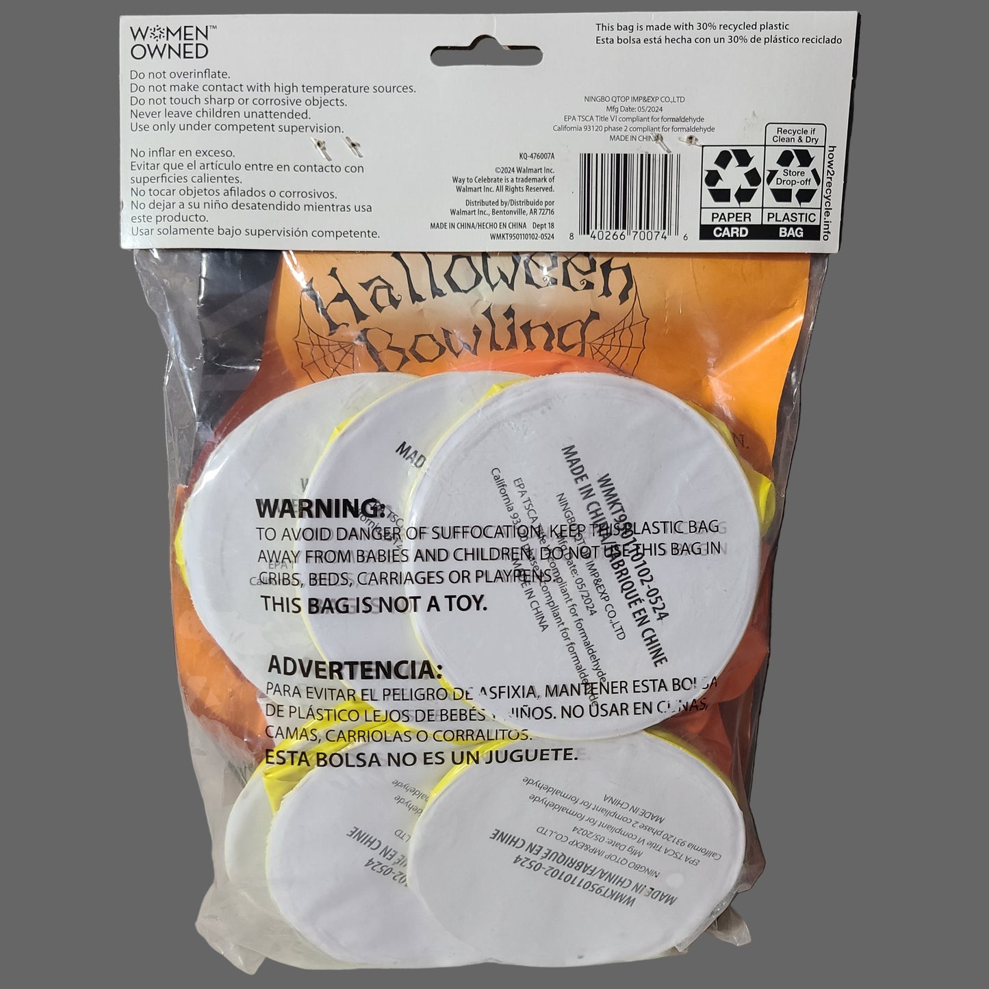 Way To Celebrate! Halloween Candy Corn Inflatable Bowling - NEW