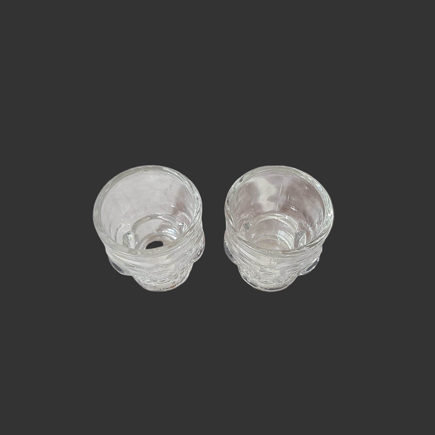 2PK Skull Shaped Glass Shot Glasses - LIKE NEW