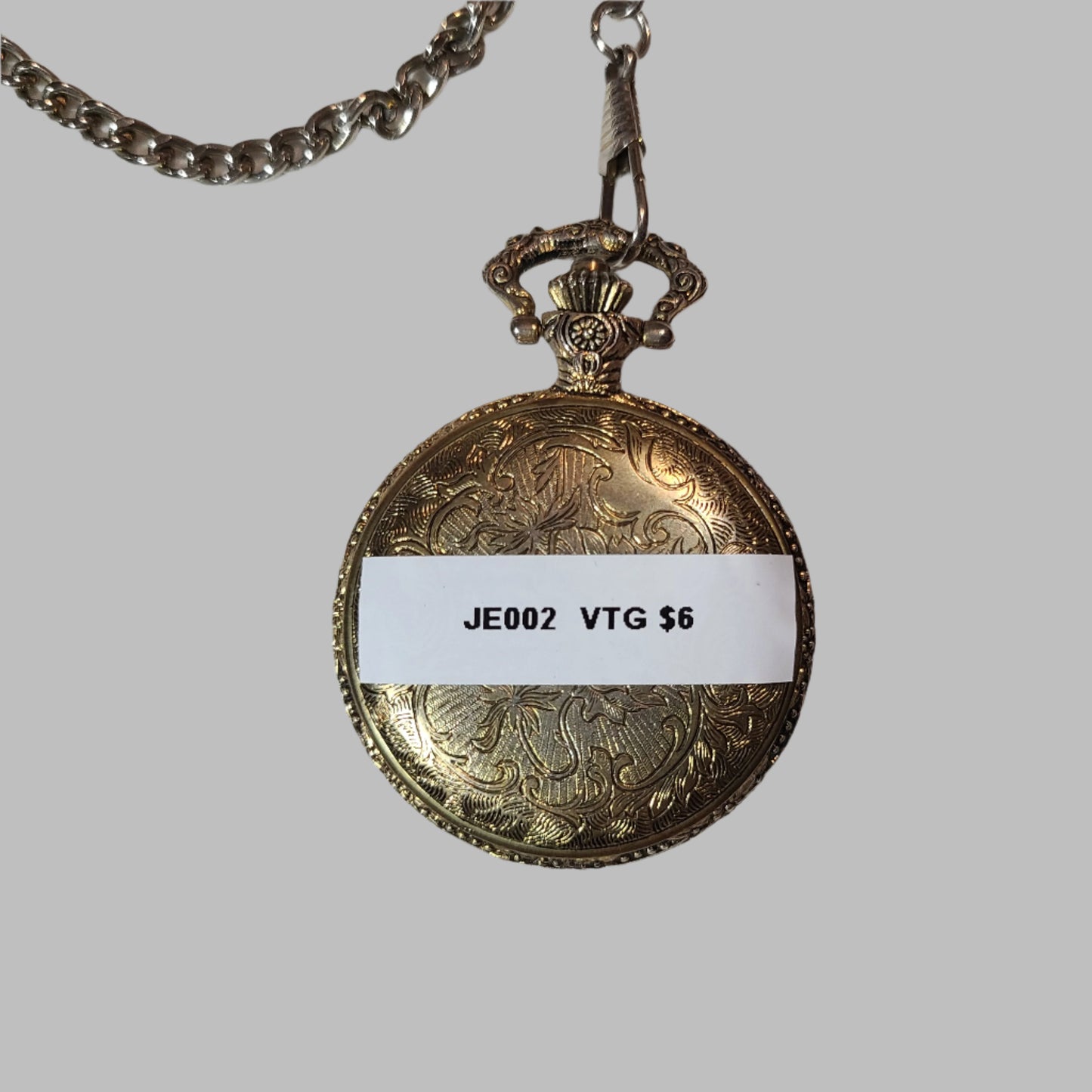 VTG Eagle Pocket Watch & Chain Watch-It Quartz - Needs Battery - AS IS