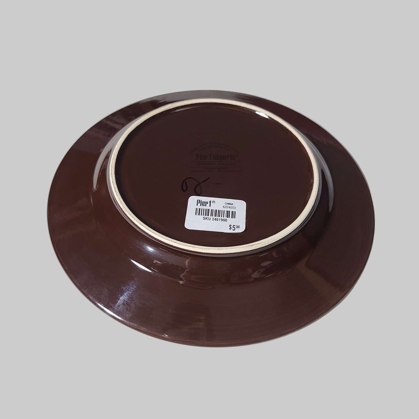 Pier 1 Imports Essential Colours Brown Salad Plates - LIKE NEW