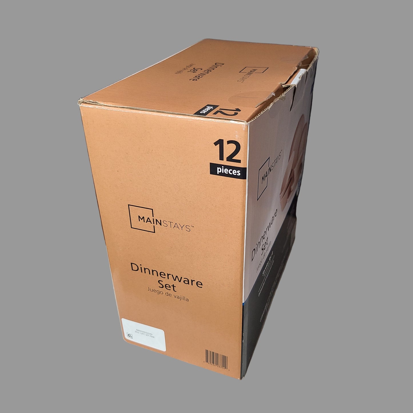 Mainstays 12 Piece Pink Dinnerware Set - NEW