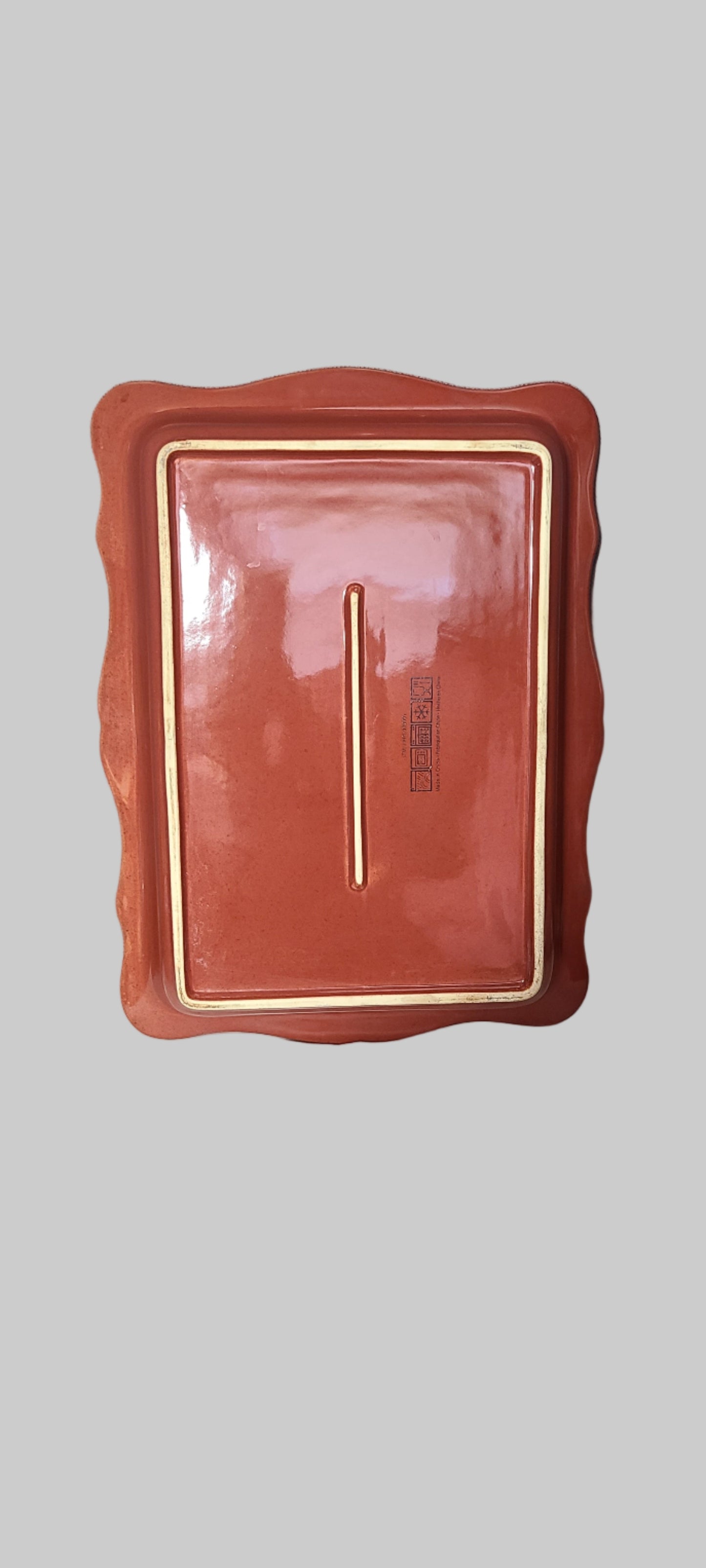 Bico Beaded Bakeware Red Stoneware Baking Dish - USED