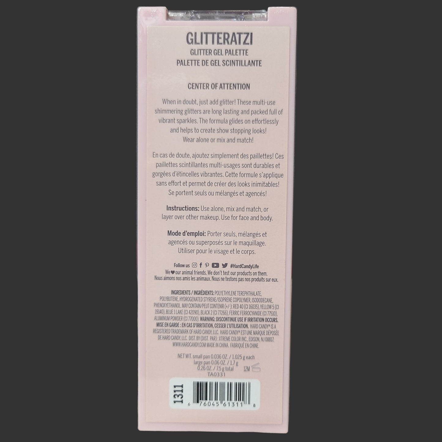 Discontinued Hard Candy Glitteratzi Glitter Gel Palette - Center of Attention - NEW