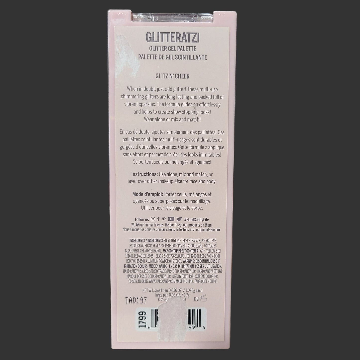 Discontinued Hard Candy Glitteratzi Glitter Gel Palette - Glitz N' Cheer - NEW