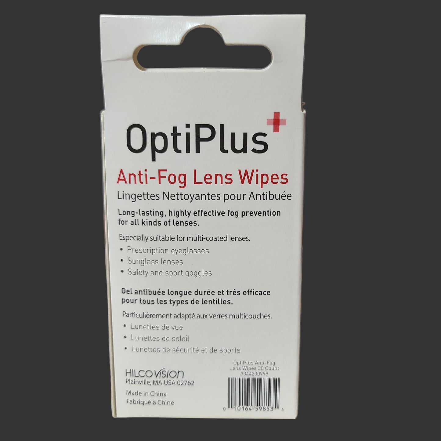 OptiPlus Anti-Fog Lens Wipes - 30 Count - NEW