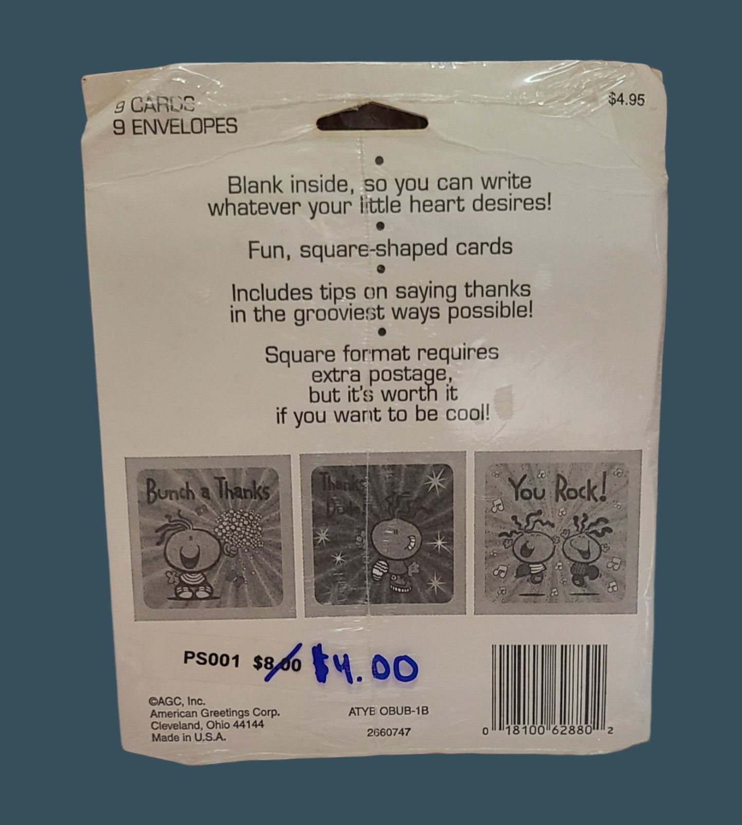 Thank You Notes – Bubblegum Design - Set of 9 - NEW