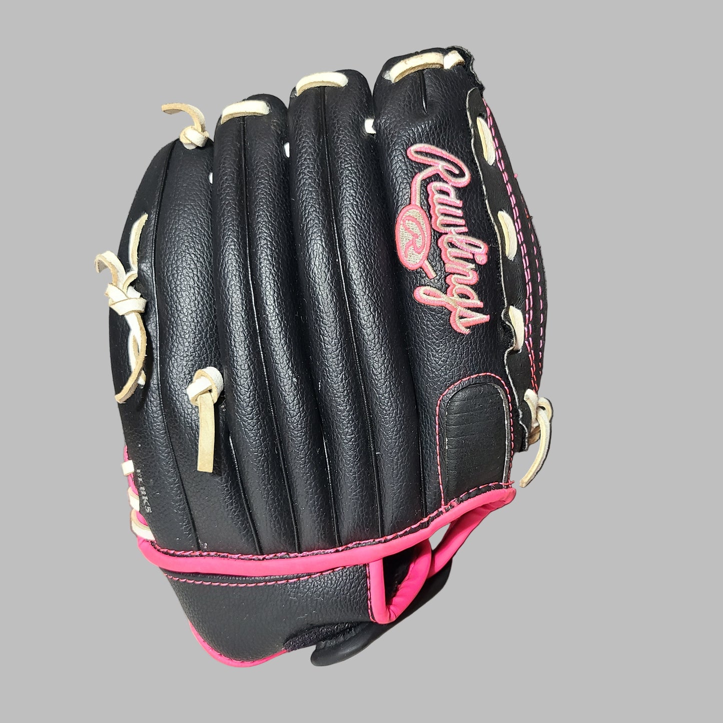 Rawlings Girls Fast Pitch WFP115 11.5" Black & Pink Leather Palm Softball Glove - USED