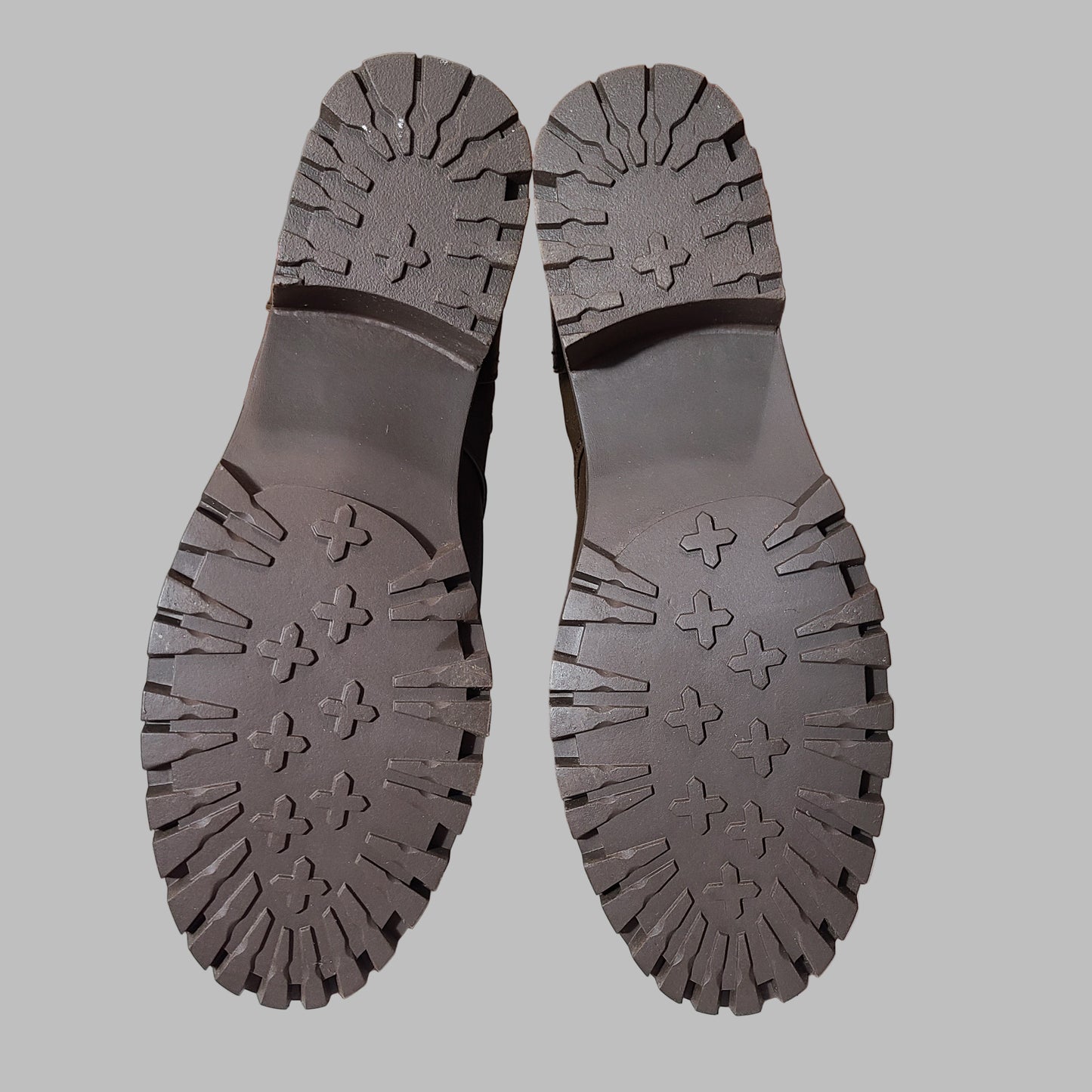 Women's 10M Sugar Dark Brown Zip-Up Combat Boots - NEW