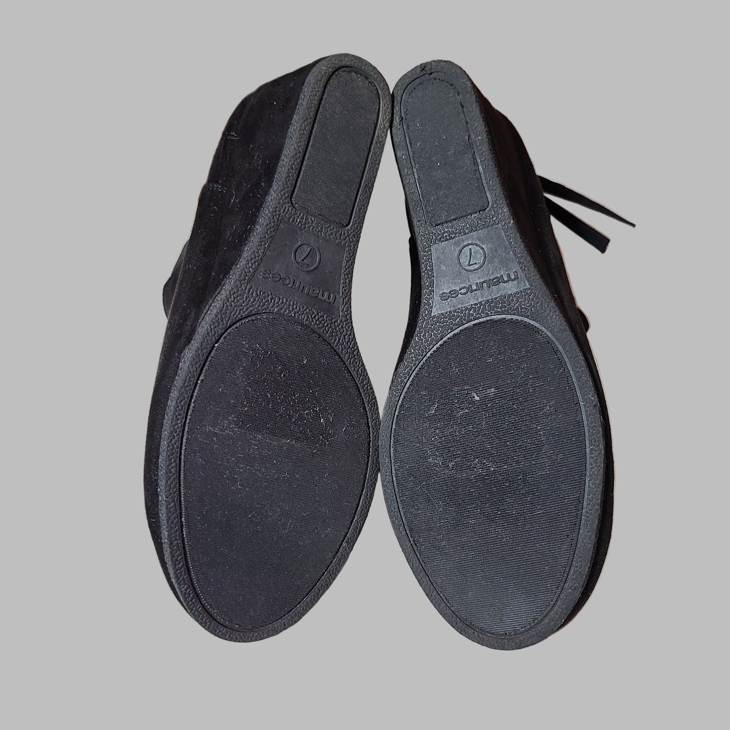 Women's 7 Maurice's Black Suede - Zipper Back Boots - USED