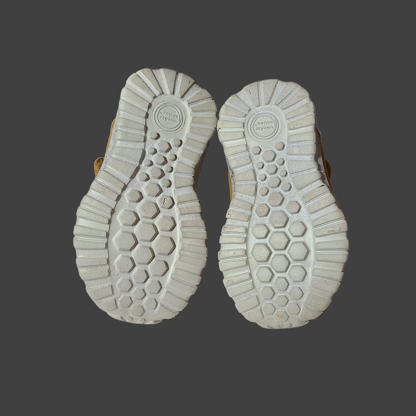 Boys 3 Wonder Nation Tan Suede Velcro Boots - LIKE NEW