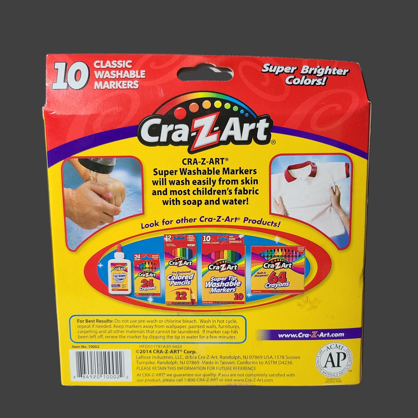 Cra-Z-Art 10 Classic Color Super Washable Markers - NEW