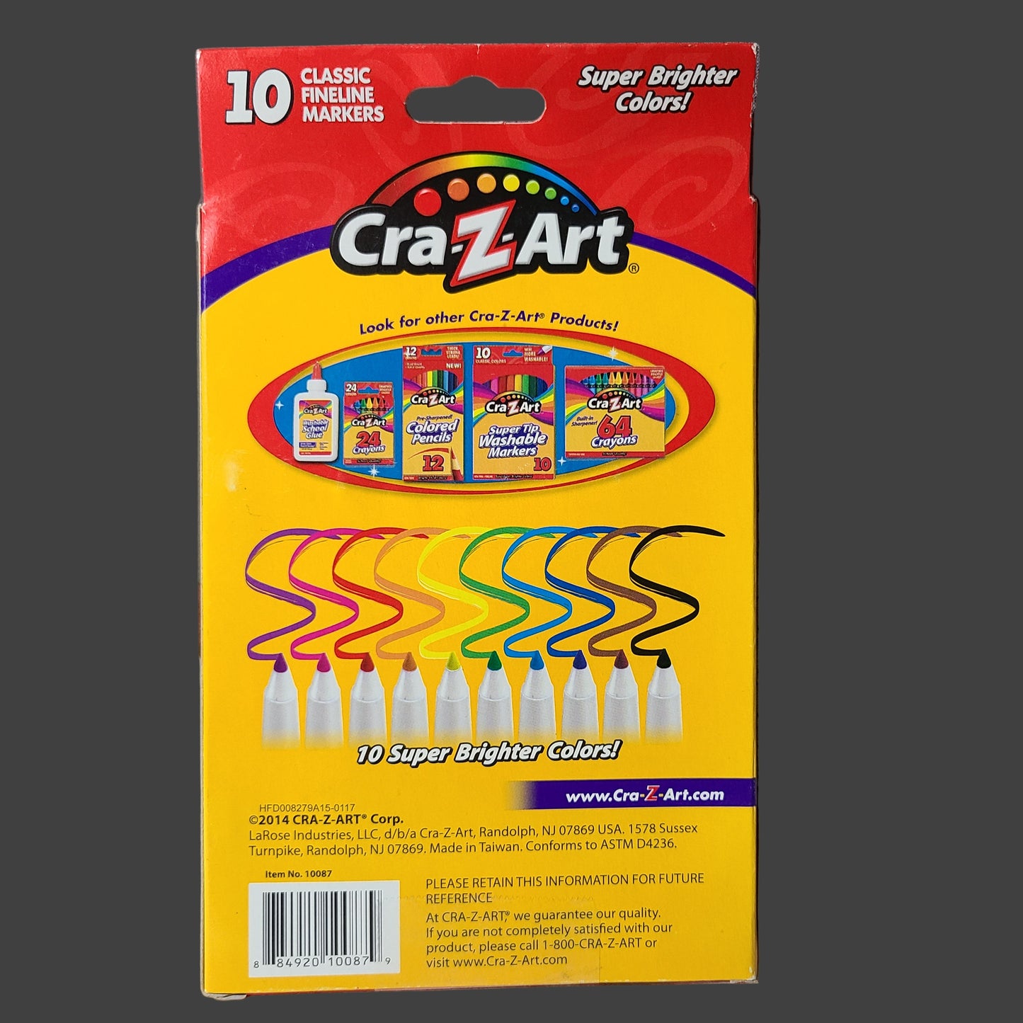 Cra-Z-Art 10 Classic Fineline Markers - NEW