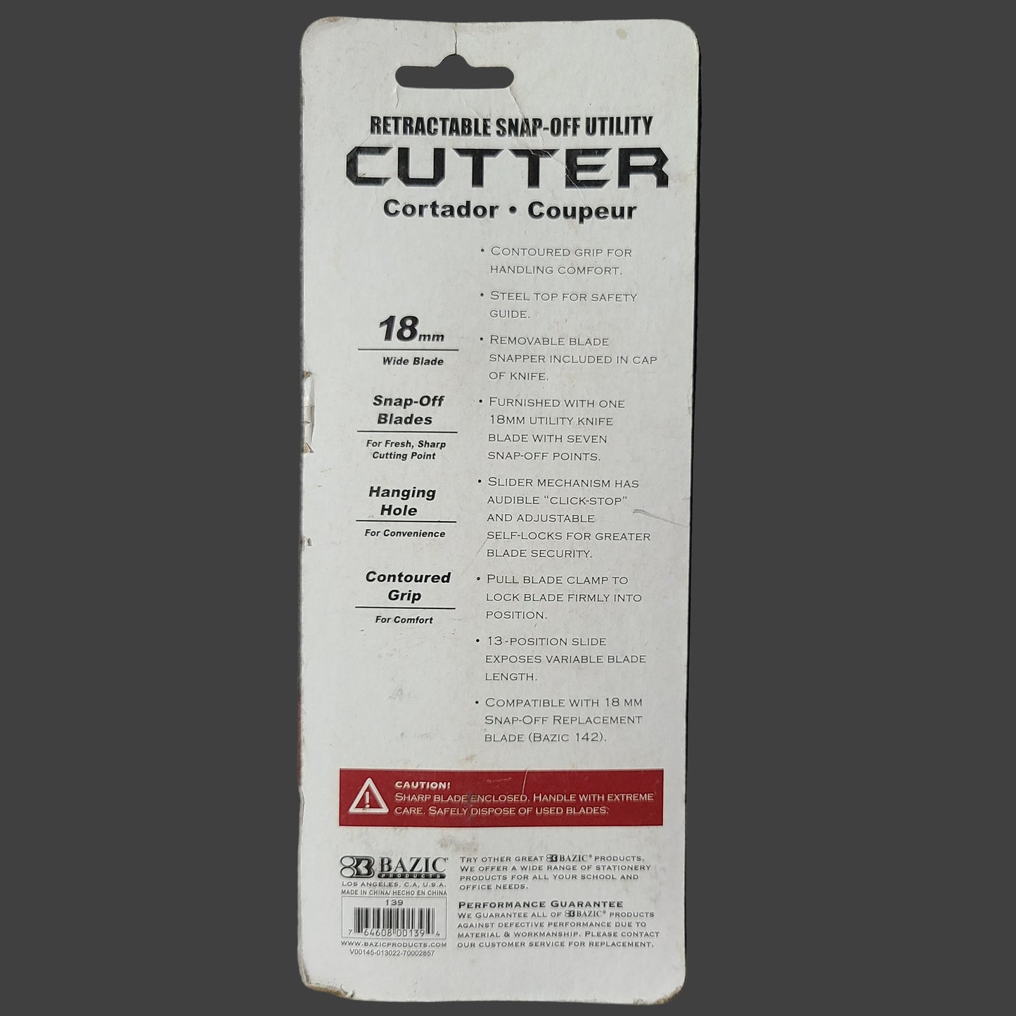 Bazic Products Retractable Snap-Off Utility Cutter - NEW