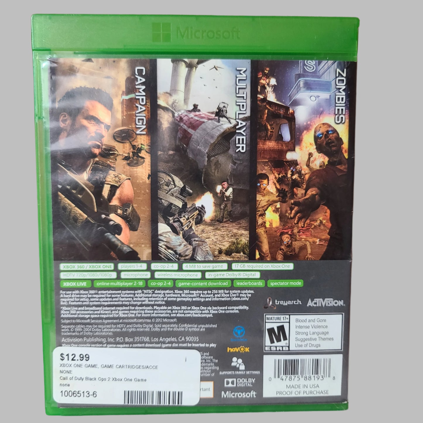 Xbox 360 & Xbox One - Call of Duty Black Ops II - Platinum Hits - USED