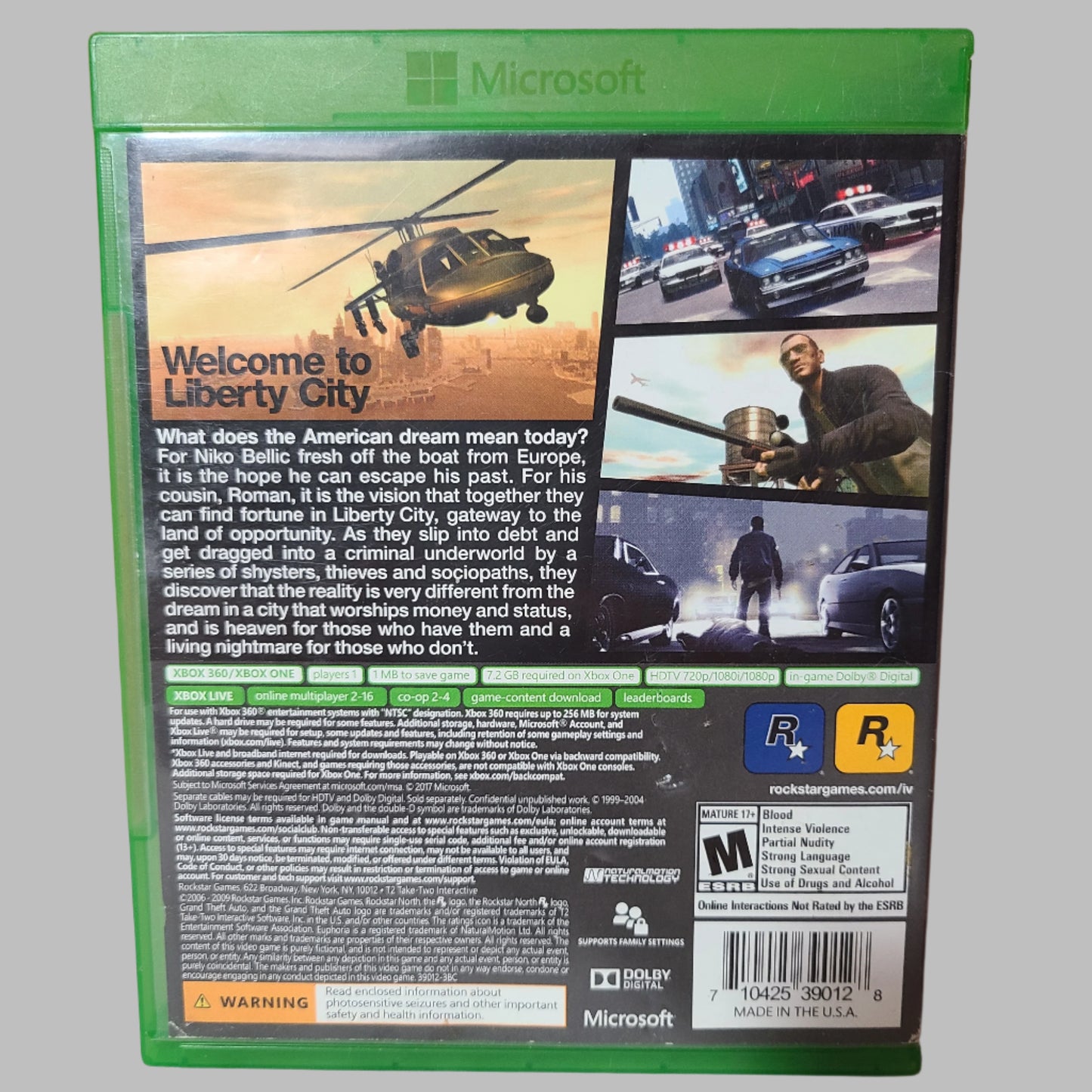 Xbox One & Xbox 360 - Grand Theft Auto IV - USED