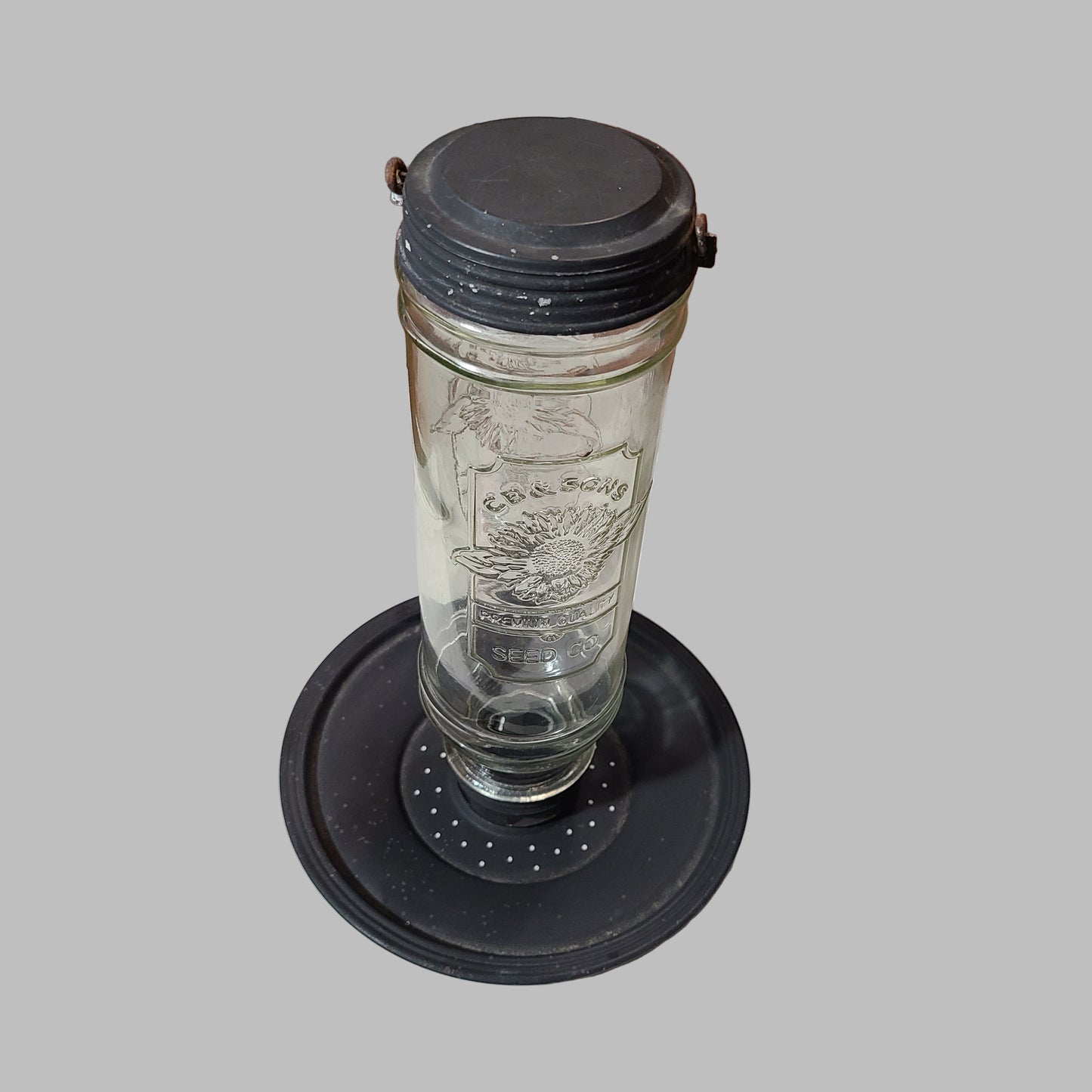 CB & Sons Seed Co. 12" Glass Bird Feeder - USED