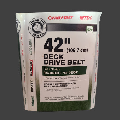 Genuine Parts 42" Deck Drive Belt - Fits 42" Lawn Tractors 2005 & After - NEW
