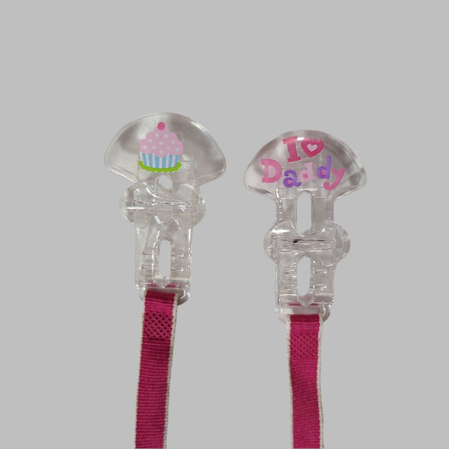 Set of 2 MAM Girls Pacifier Clips - USED