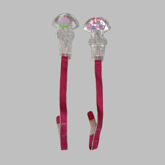 Set of 2 MAM Girls Pacifier Clips - USED