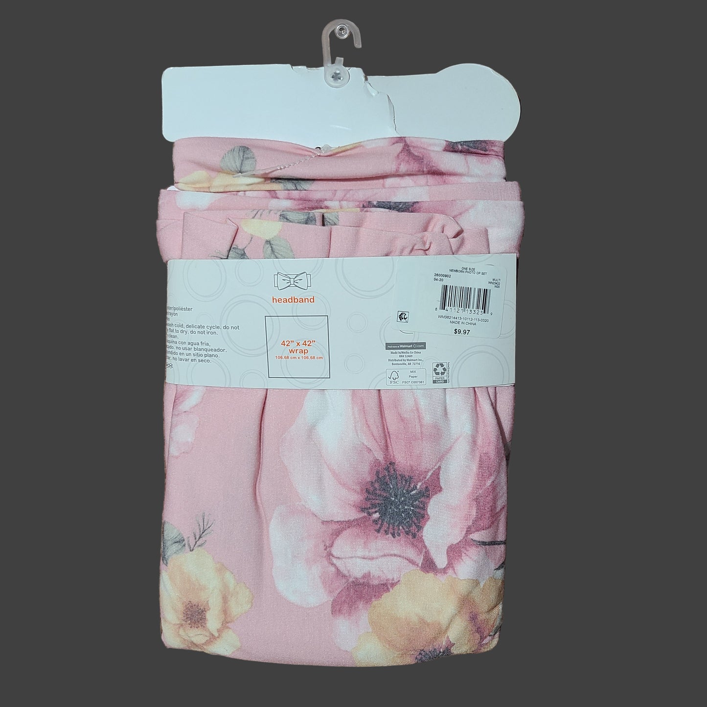 Wonder Nation 2 Piece 42" x 42" Baby Wrap & Headband - NEW