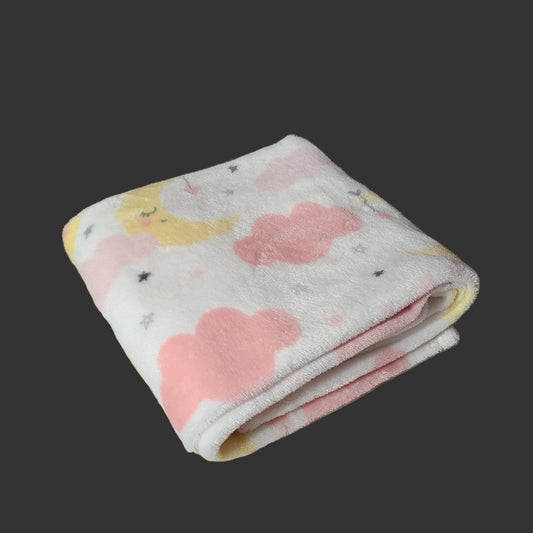 Fleece Moon Cloud Baby Blanket - USED
