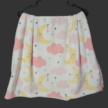 Fleece Moon Cloud Baby Blanket - USED