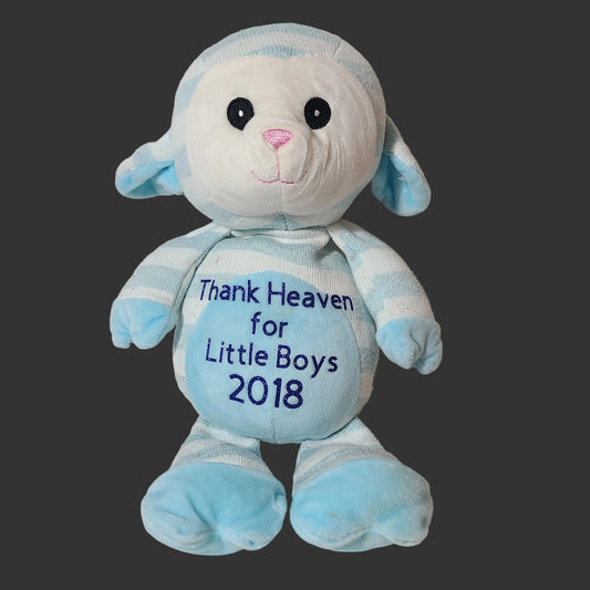 Kellytoy Customized Baby Lamb Stuffed Animal w/ Rattle Inside - USED