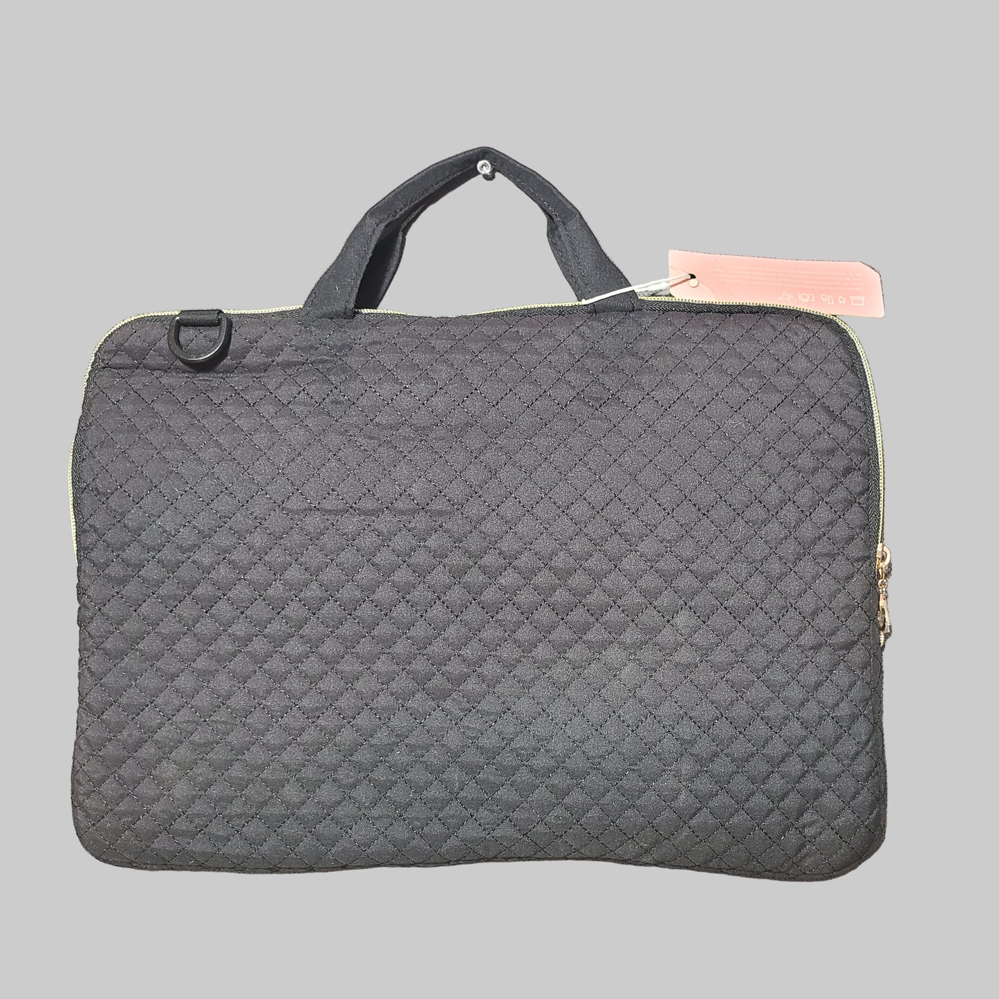 Bagsmart 15.5" Black Quilted Laptop Bag w/ Cross Body Strap - NEW