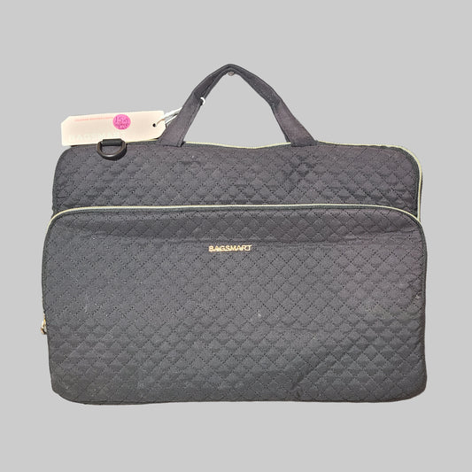 Bagsmart 15.5" Black Quilted Laptop Bag w/ Cross Body Strap - NEW