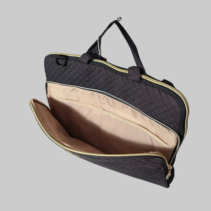 Bagsmart 15.5" Black Quilted Laptop Bag w/ Cross Body Strap - NEW