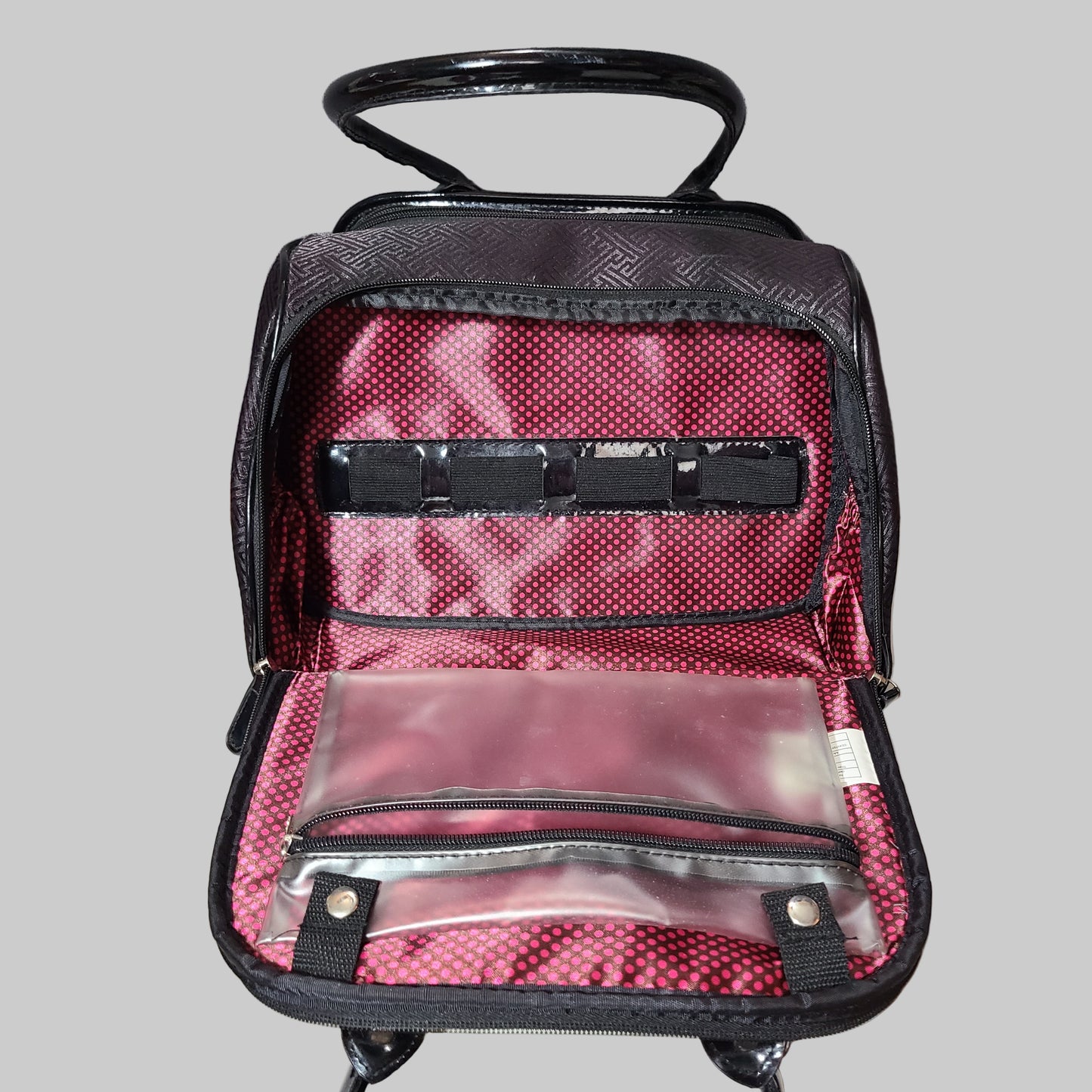 Caboodles Black Fabric Makeup Cosmetic Travel Bag - USED