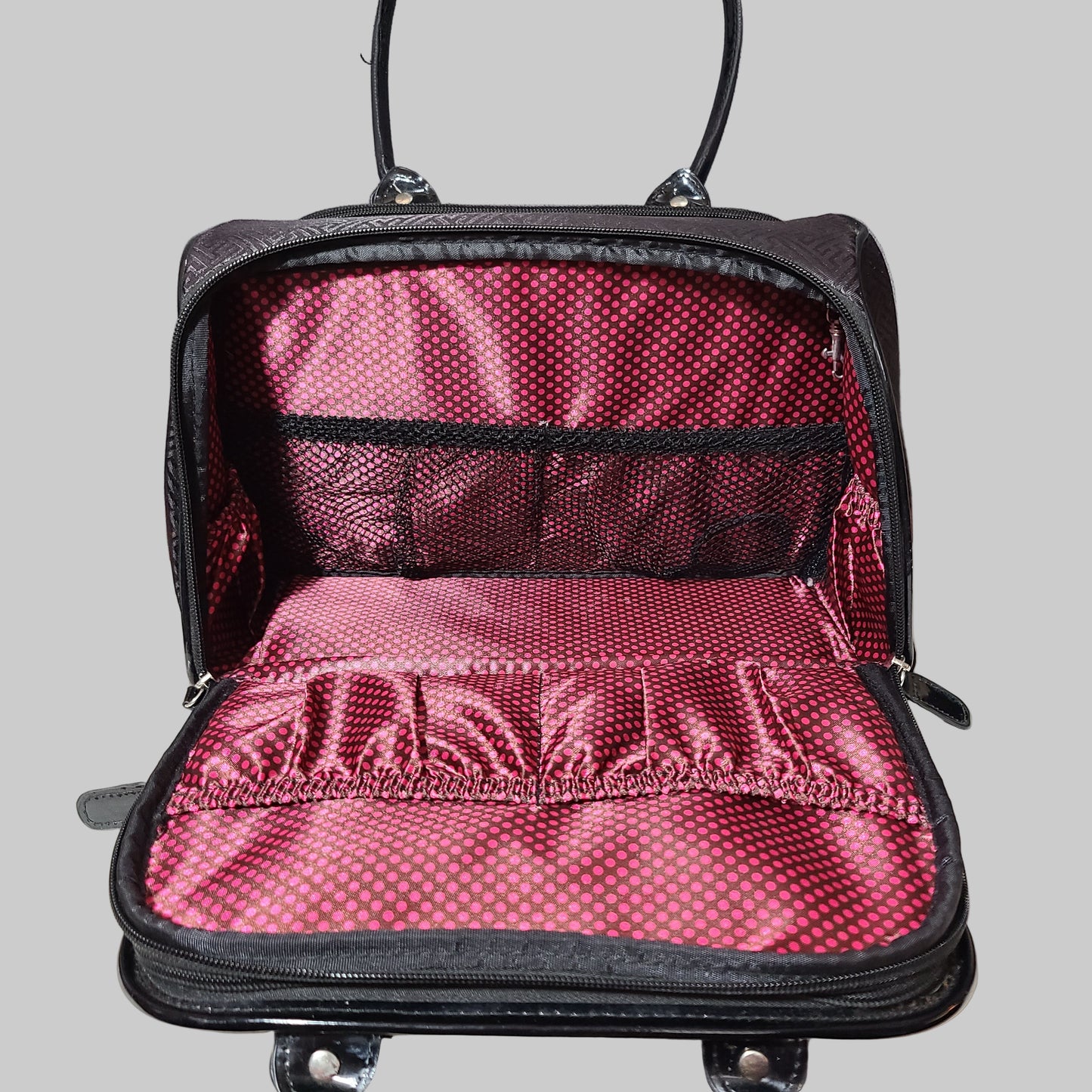 Caboodles Black Fabric Makeup Cosmetic Travel Bag - USED