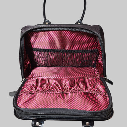 Caboodles Black Fabric Makeup Cosmetic Travel Bag - USED