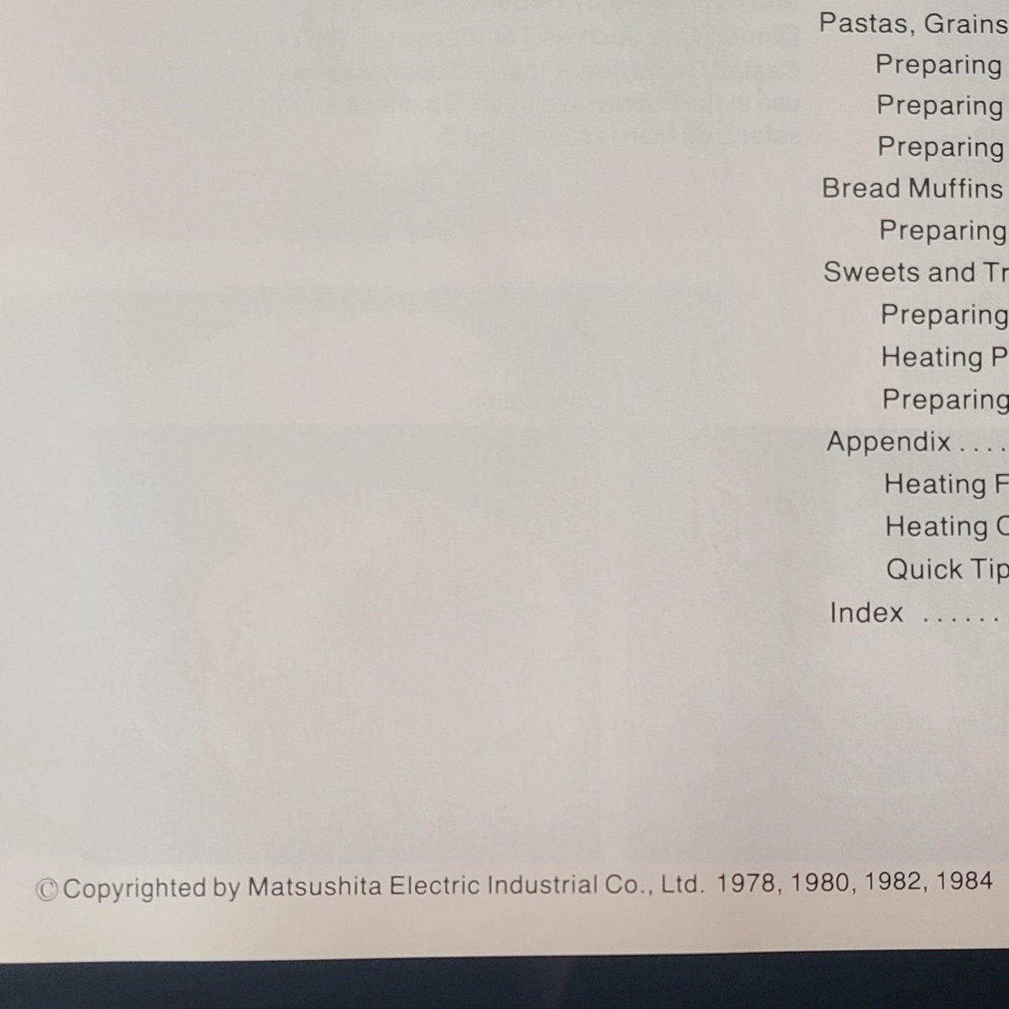 SC Panasonic Microwave Oven Cookbook & Operating Instructions - Copyright 1984 - LIKE NEW