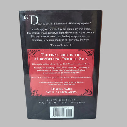 HC Twilight Breaking Dawn Special Edition by Stephenie Meyer w/ CD - Exclusive Breaking Dawn Concert Series DVD - USED