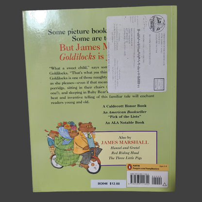 SC VTG Goldilocks and the Three Bears by James Marshall - Copyright 1988 - LIKE NEW